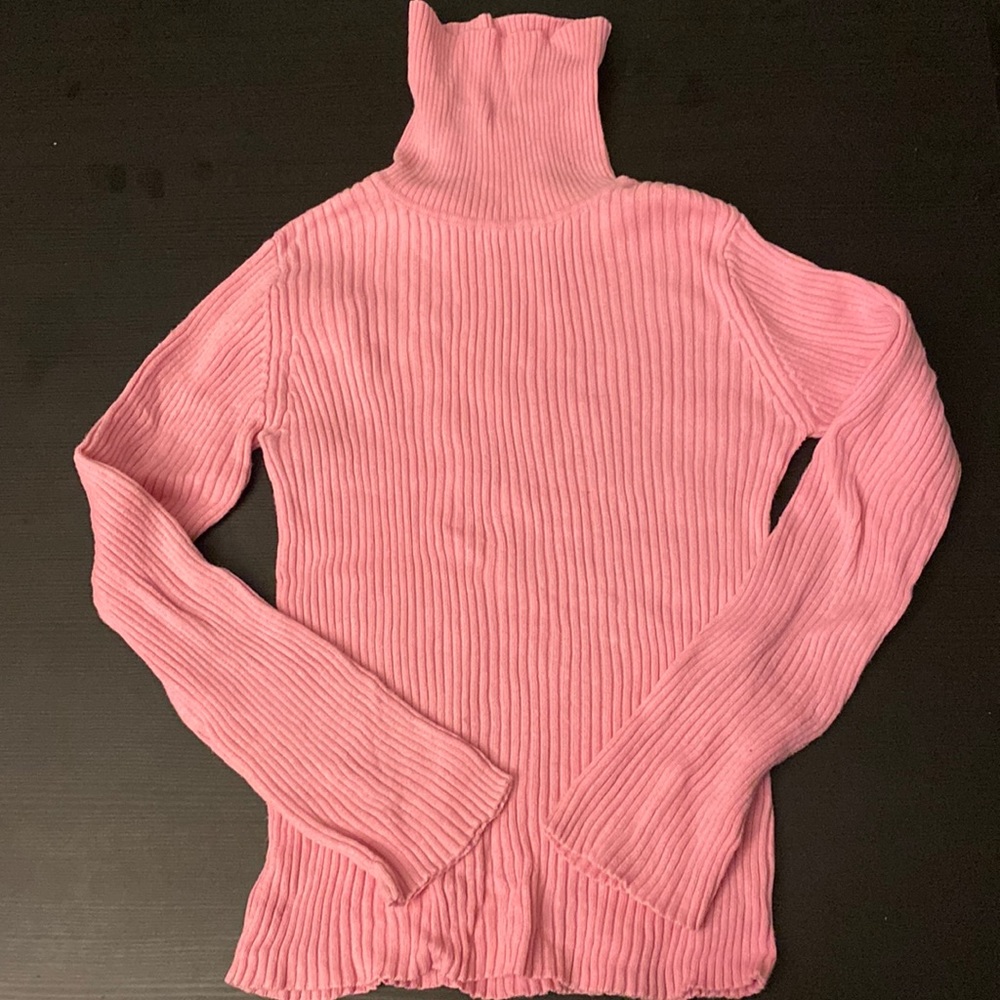 Children’s Pink Ribbed Turtleneck